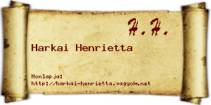 Harkai Henrietta névjegykártya